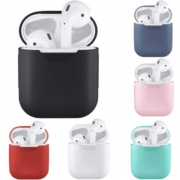 Чехол силиконовый для AirPods 2 (цвета в ассортименте)