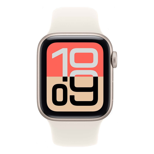 Apple Watch SE 3 (2025), 40 мм корпус из алюминия цвета «Starlight», ремешок Sport Band цвета «Starlight»